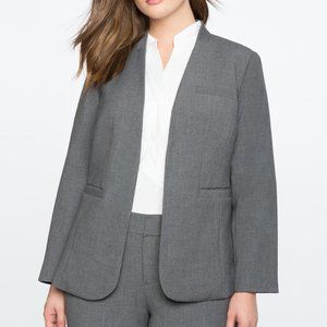Eloquii Kiss Front Blazer Open Front Gray Size 16